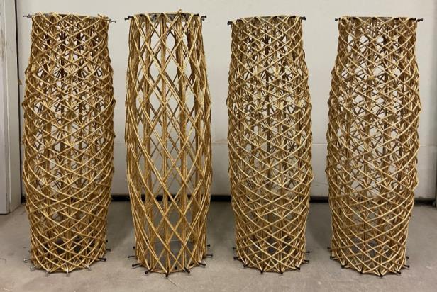 Numerical optimization and manufacturing of a bio-based 3D structure through robotic filament&nbsp;winding